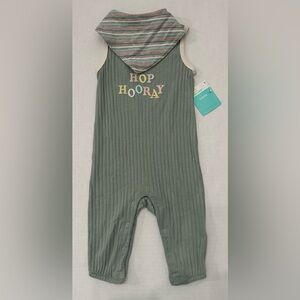 6-9 M Baby Unisex Easter Romper & Bandana 2pc Outfit green Hip Hop Hooray